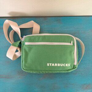 Starbucks Green & Cream Zippered Crossbody Bag